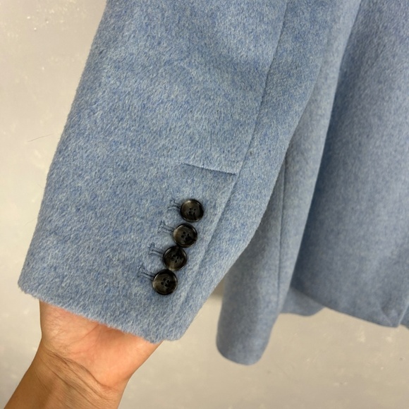 LOFT plus size 16 light blue coat mid length wool blend lined one button NEW - Picture 9 of 13